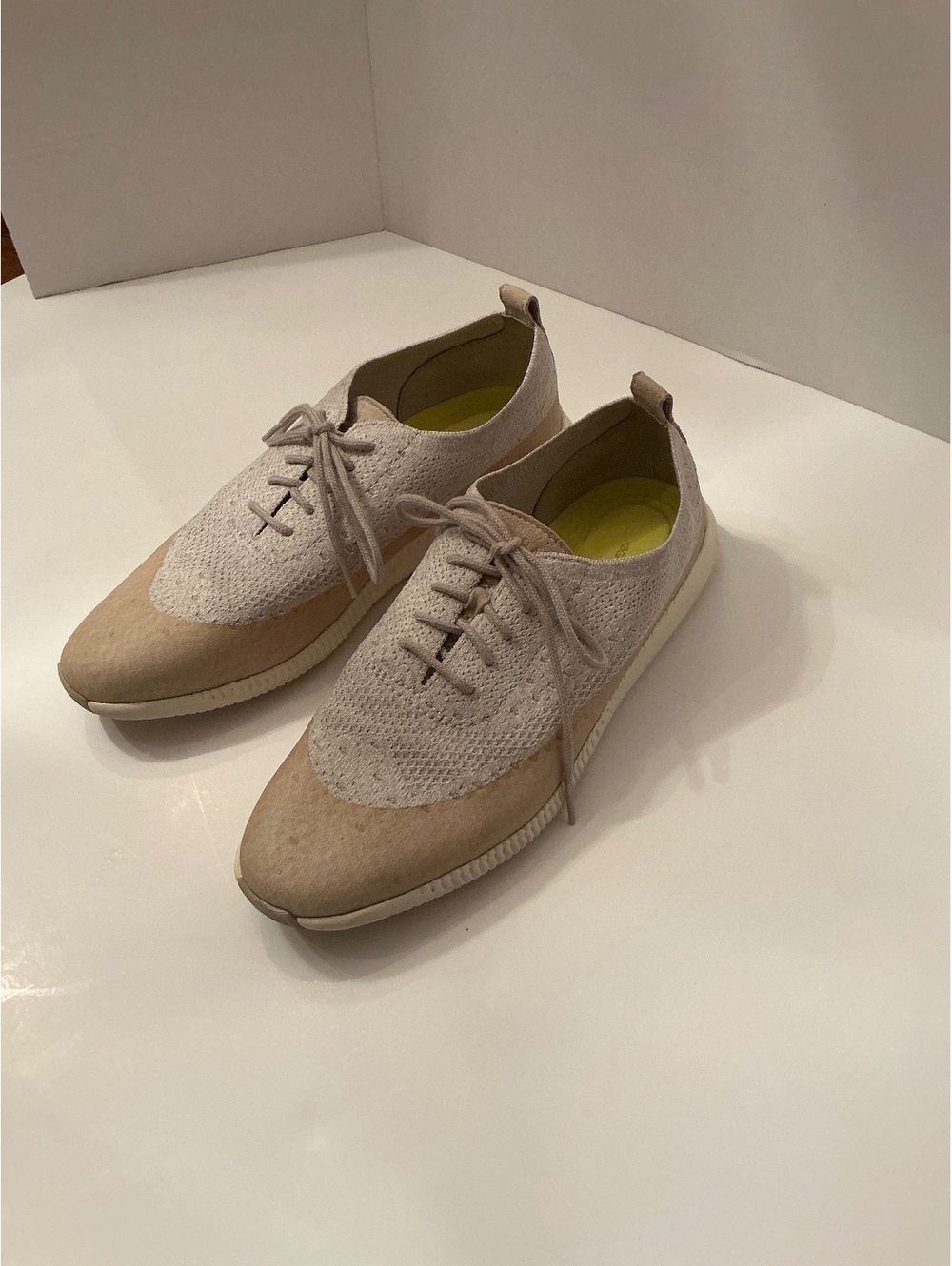 Cole Haan Grand.OS W12263 gray knit fabric lace up women’s sneakers 10 1/2